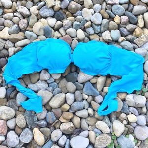 Victoria’s Secret Blue Bandeau Tie Bikini Top